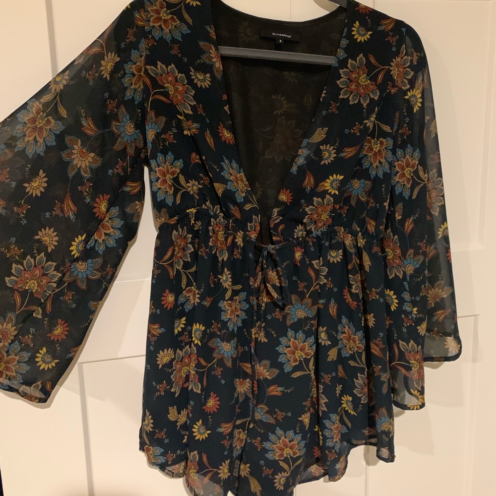 Size small unique floral print romper